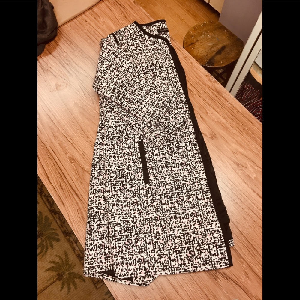 Talbots pink, white black  duster with pockets